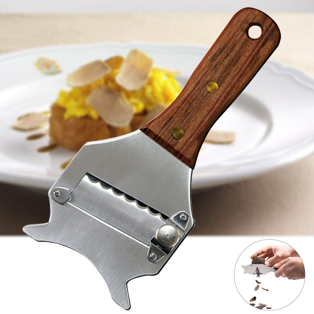 Coupe multifonction en acier inoxydable | Cuisson du fromage, truffes râpe en bois, outil de cuisine, trancheur de chocolat et de beurre