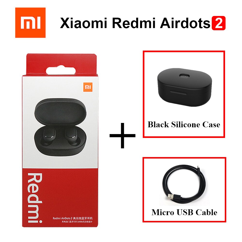 Xiaomi-auriculares Redmi Airdots S con Bluetooth 5,0, tecnología TWS, auriculares inalámbricos con Control IA y reducción de ruido: 2 Add USB Black