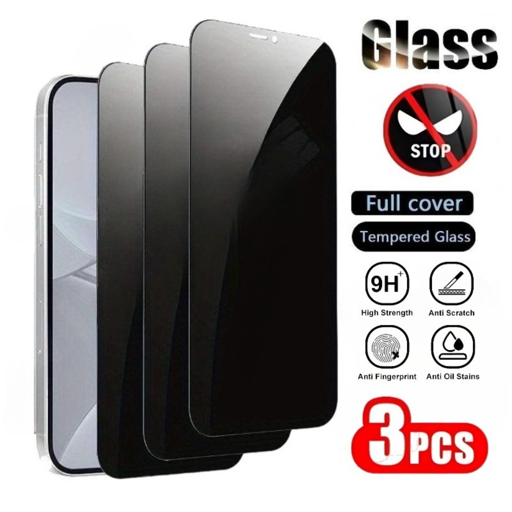 3Pcs Anti Spy Full Screen Protector for iPhone 17 15 16 Pro Max 13 12 Mini Tempered Glass for iPhone 14 13 12 11 Pro 15 14 Plus