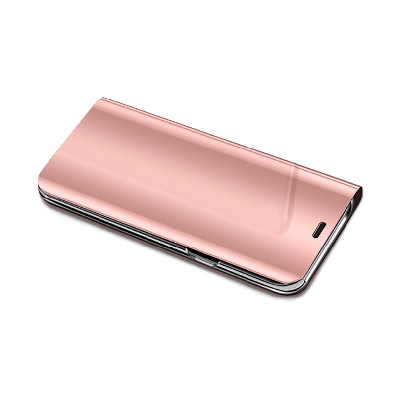 Smart Spiegel Case Voor Samsung A02 Case Stand Boek Flip Cover Voor Samsung Galaxy A02 Een 02 02a Samsun SM-A022F telefoon Cover Coque: Rose gold / for samsung a02