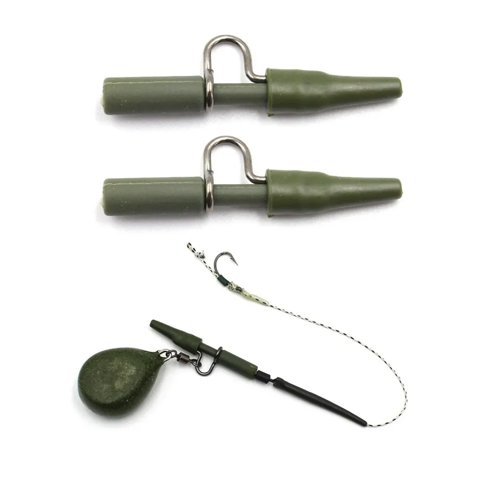 Clips de seguridad de alta resistencia, Kit de cono de gomas traseras, conector giratorio de cambio rápido, buscador de peso de plomo, aparejos de pesca de carpa, 10/20 piezas