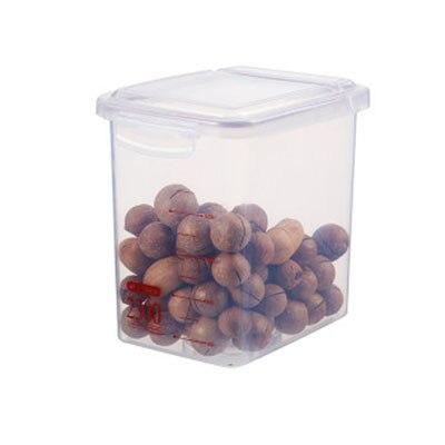 Square Food Storage Box Plastic Storage Tank Kitchen Grain Multigrain Freshness Storage Dried Fruit Milk Powder Sealed Can: Red-2300ml