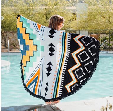 150*150 cm dunne stijl Ronde Strandlaken badhanddoek mat strand zonnebrandcrème sjaal: ling xing