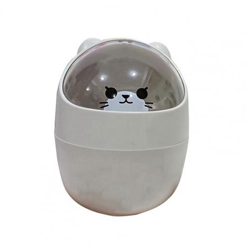 Stable Eco-friendly Desktop Garbage Box PS Waste Bin Large Capacity for Study Room:  Grey