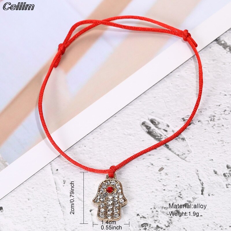 Familia mamá encanto pulseras de hilo rojo cuerda joyería de la suerte el día de la madre bendición familiar brazalete Feminino: 9