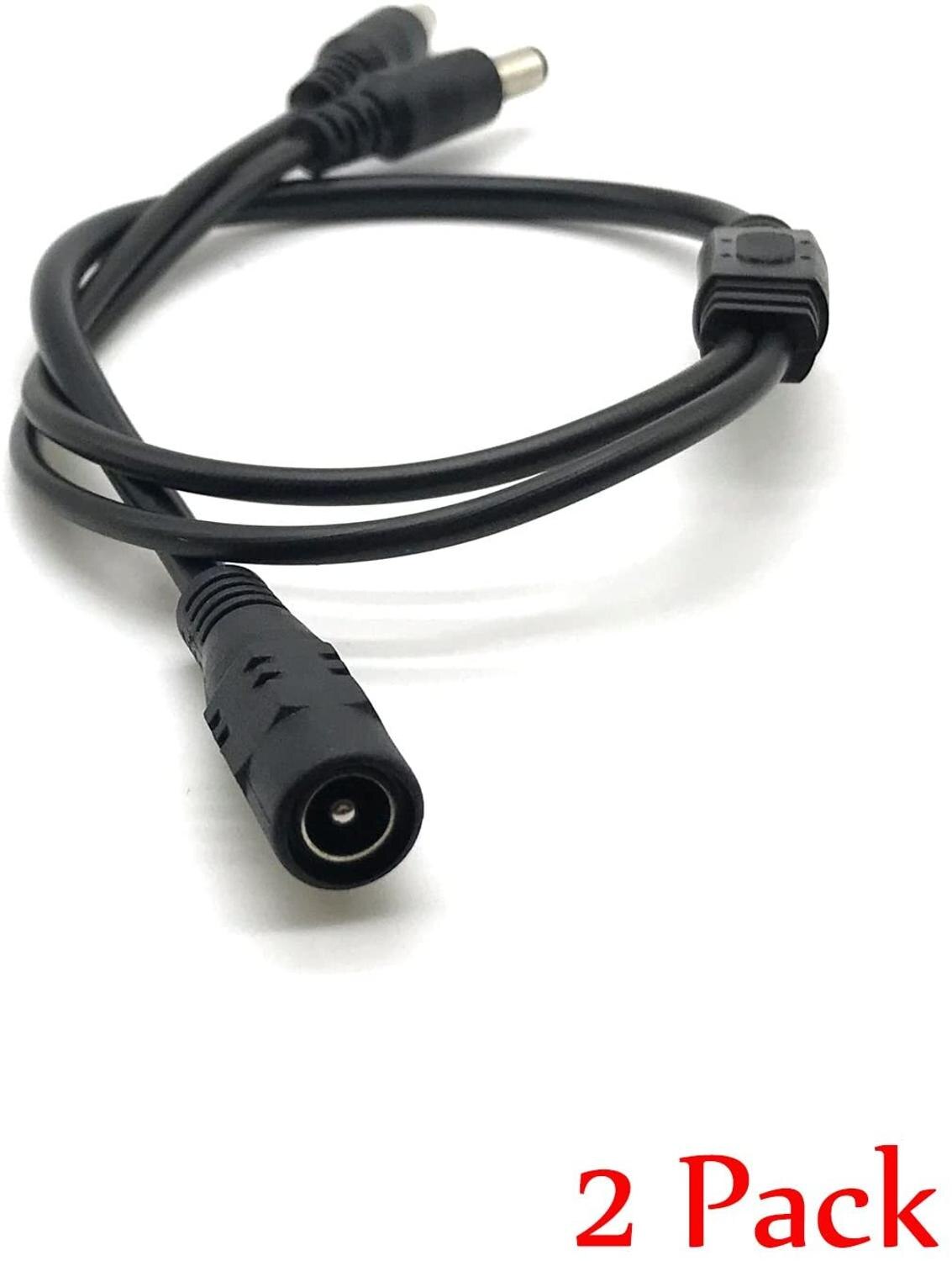 2 pakke 1 hun  to 2 han vejs dc strøm splitter kabel tønde stik 5.52.1mm til cctv kameraer led lys strip og mere