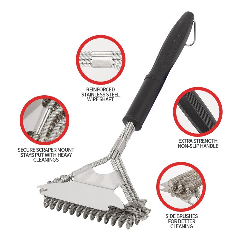 Grill Brush and Scraper, Best BBQ Cleaner, Perfect Tools for All Grill Types, Including Weber, Ideal Barbecue Accessories