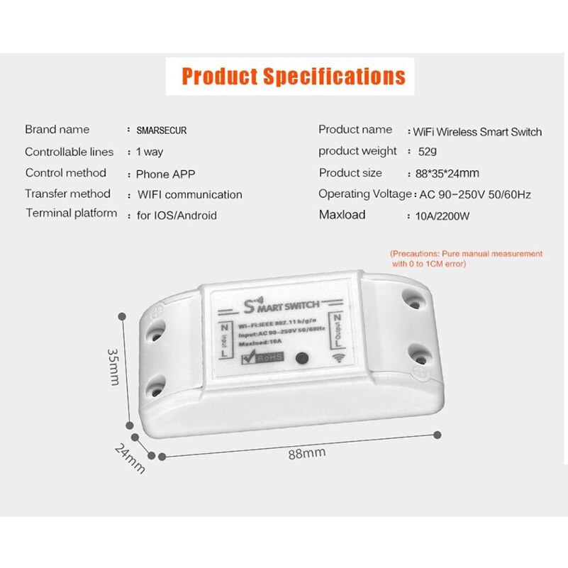 Fernbedienung Schalter Wireless Tuya Wifi Smart Home Automation Relais Modul Controller Arbeit mit Alexa