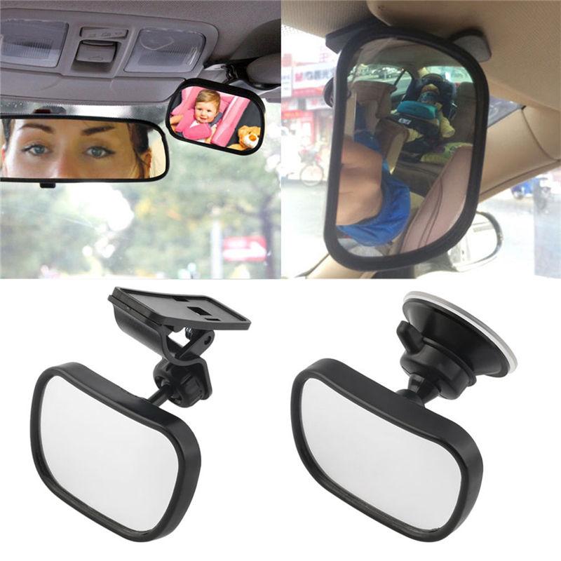 Monitor de espejo para bebé y coche de fácil visión ajustable, espejo retrovisor para coche, espejo de seguridad para bebé, asiento trasero con Clip de succión para bebés y niños