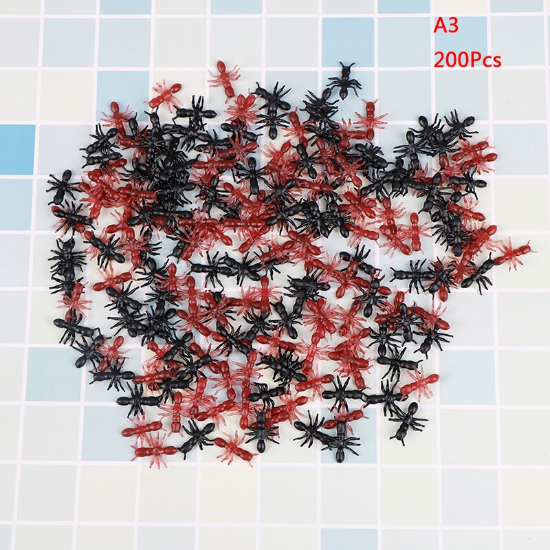 50/100/200Pcs Simulation Ants Plastic Realistic Halloween Stimulating Ants Pranks Joking Toys: 200pcs