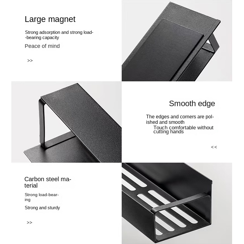 Magnetisches Lagerregal für Küchenkühlschränke, seitliche Aufbewahrung, externer Magnet, magnetisches Lagerregal, Gewürzregal, Badezimmer, Waschen