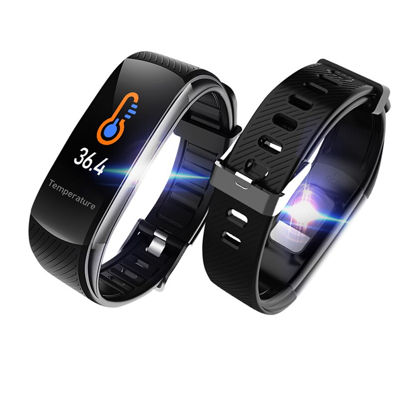C6t kroppstemperatur smart armband klocka vattentät pulsmätare smartband armband fitness hälsa tracker smartwatch