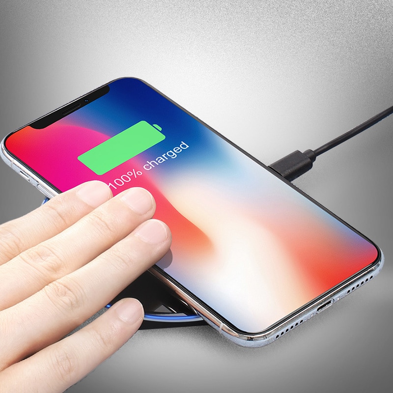10w trådlös laddare för i telefon x / xs max  xr 8 plus spegel trådlös laddningsplatta för sam sung  s9 s10+  not 9 8