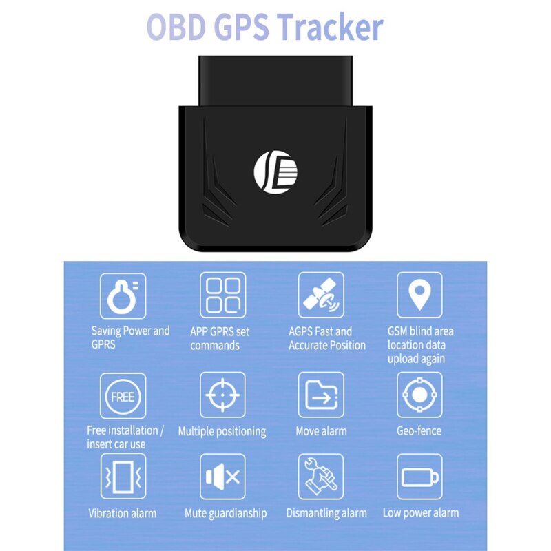 Rastreador GPS OBD TK306 de 16 pines para coche, dispositivo de Plug & Play GSM OBD2, localizador GPS R2JF