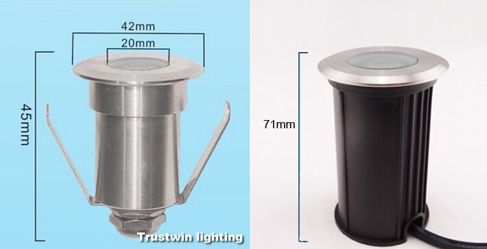 Mini spot lumineux LED encastrable dans le sol, imperméable, pour l'extérieur, 12/24/110/220V, 1/3W, 4 unités
