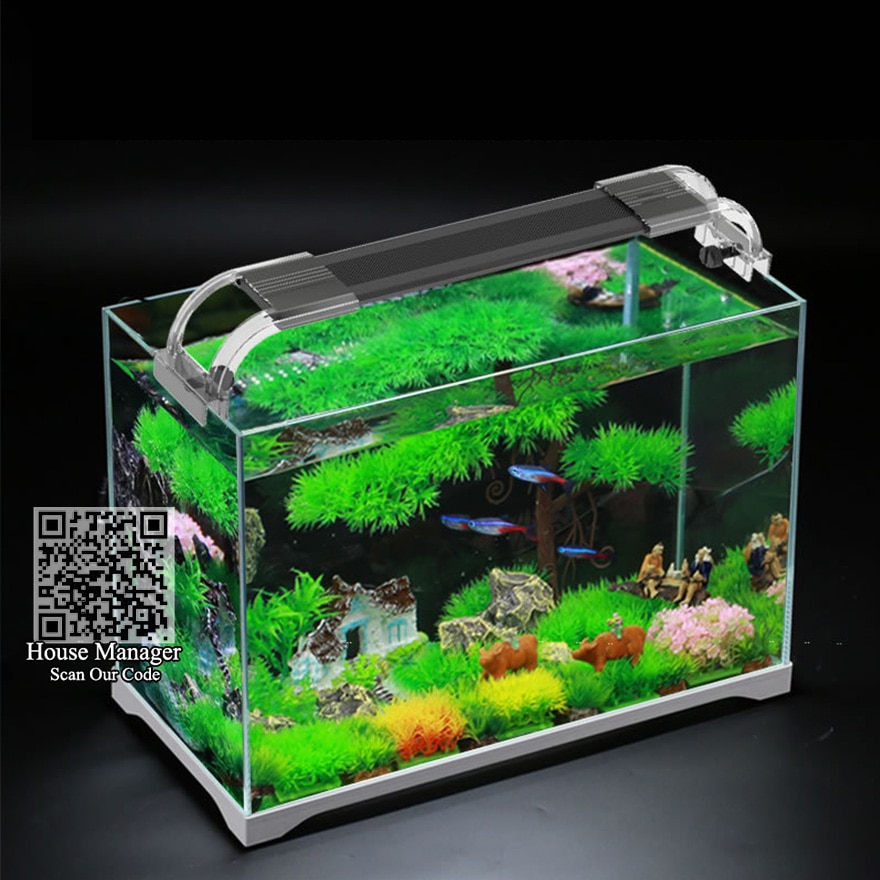 Luz LED negra para acuario, iluminación para pecera, 18 ~ 54cm, fina, a la , con Clip, lámpara para plantas acuáticas de paisaje de aleación de aluminio