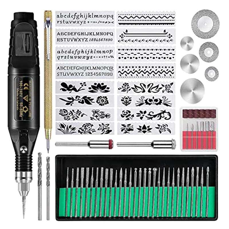 Jewellers Tools 6-delige graveerstiften met houten handgrepen: Graveergereedschap Klokset (160