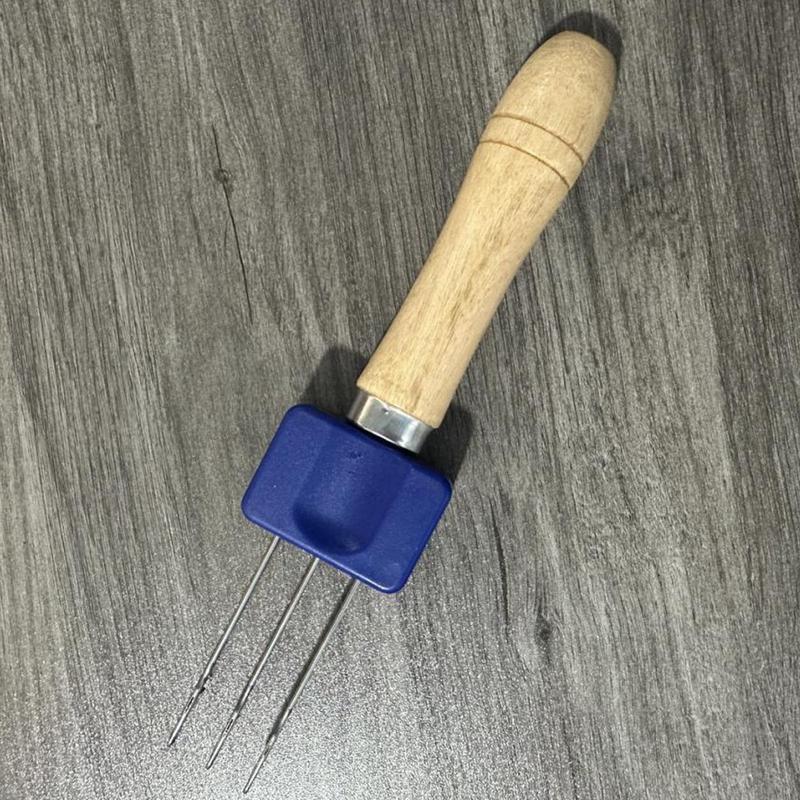 Herramienta de gancho de pestillo, gancho de tejer de cable portátil, herramienta de ganchillo con aguja de 3 pestillos para encuadernación o bordes, suministros para proyectos de tejer