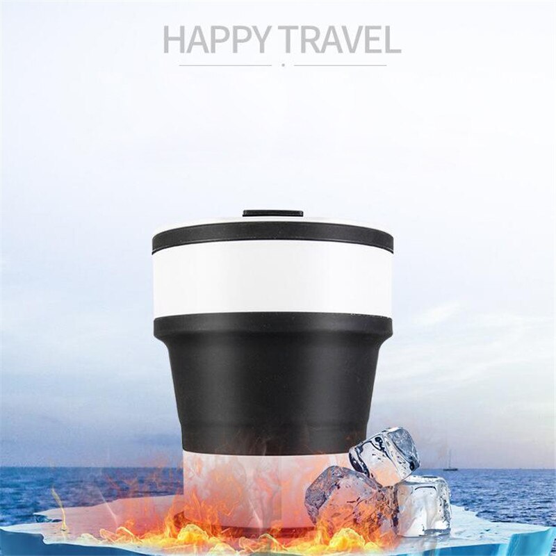 550ML Portatile Pieghevole in silicone a prova di Perdite Tazza per Lo sport di Viaggio per Il fitness tutto'aperto con Coperchi di Viaggio