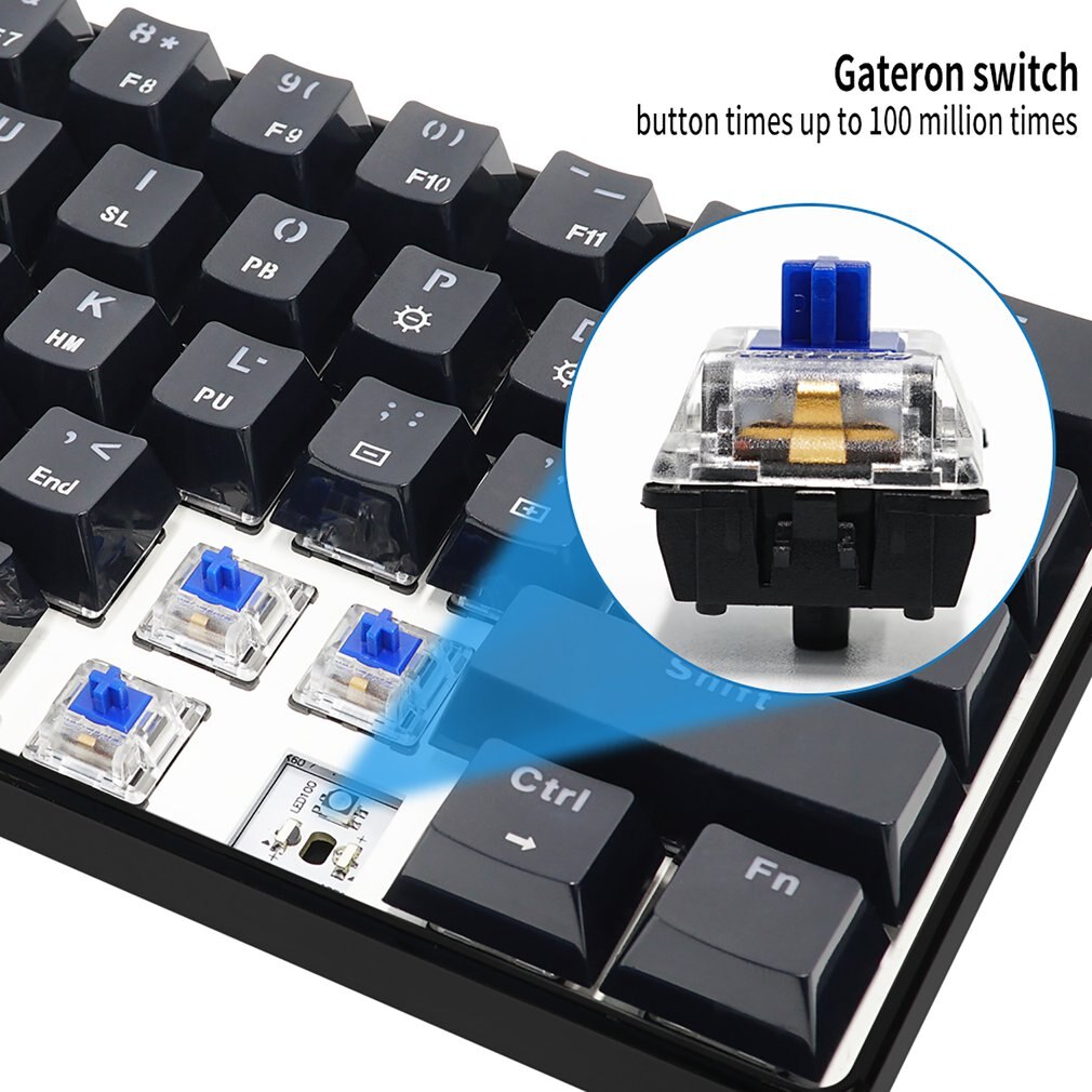 GK61 Mini Portable 60% RGB Swappable USB Keyboard PCB Case LED Backlit Axis Gamer Mechanical Feeling Gaming Keyboard