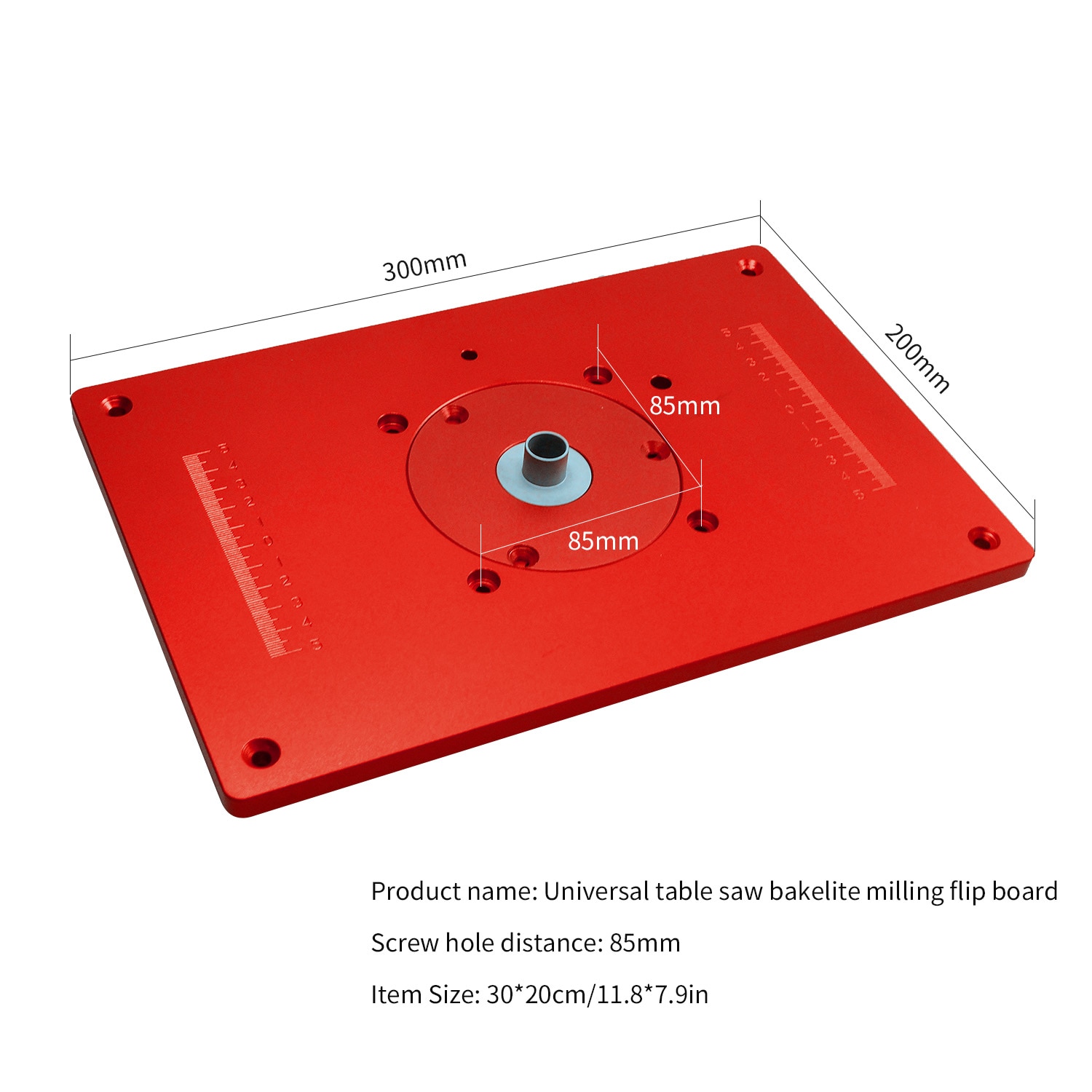 Universal Router Table Saw Insert Base Plate Kit Red Board Trimming Machine Flip Board for Woodworking