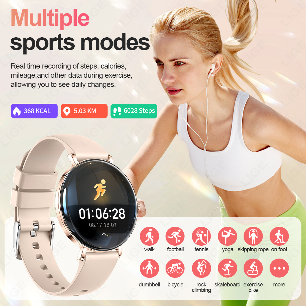 2025 Nowa moda Inteligentny zegarek Kobiety 1.43 '' AMOLED HD Wyświetlacz Bluetooth Połączenie Tętno Kobiety Zdrowie sport Kobiety Smartwatch Mężczyźni