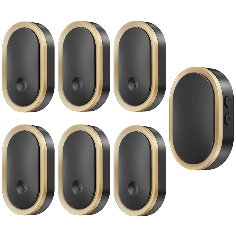CACAZI Willkommen Drahtlose Türklingel Wasserdicht 300M Fernbedienung 6 Taste 1 Empfänger Smart LED Licht Hause Tür Ring Glocke Elektronische
