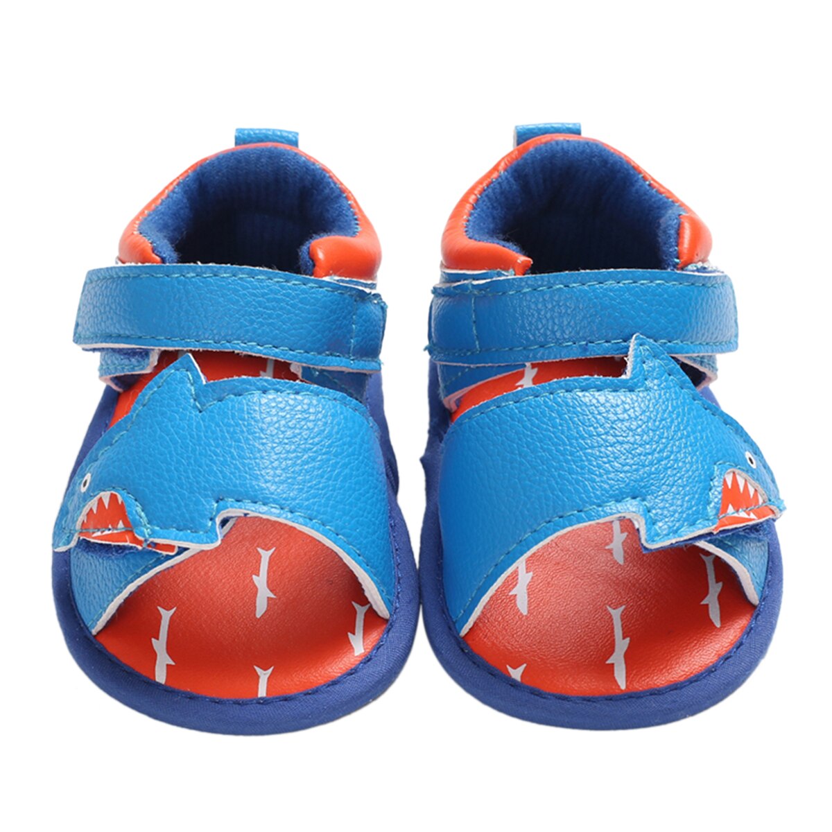 Sandalias informales para bebés y niños, sandalias de verano con forma de tiburón de dibujos animados, suela blanda, zapatos antideslizantes para antes de 0 a 18M: Azul cielo / 0-6 meses
