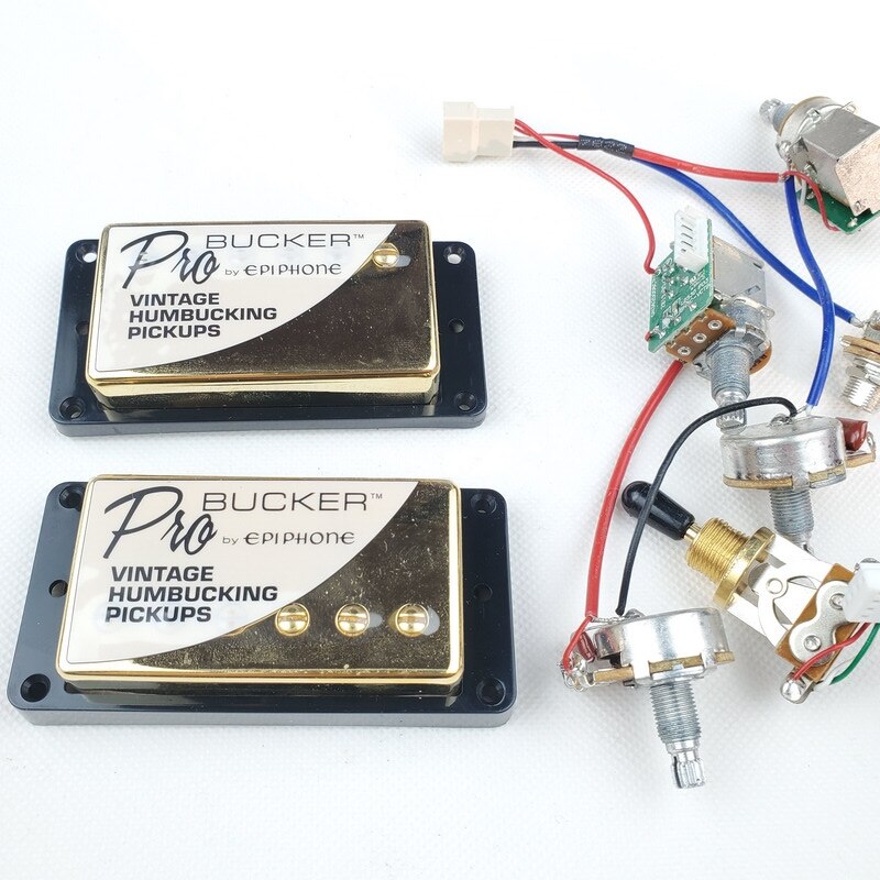 1 Set Lp Standaard Probucker Alnico Elektrische Gitaar Humbucker Pickups Met Pro Kabelboom Voor Epi Gold Cover: With black frame