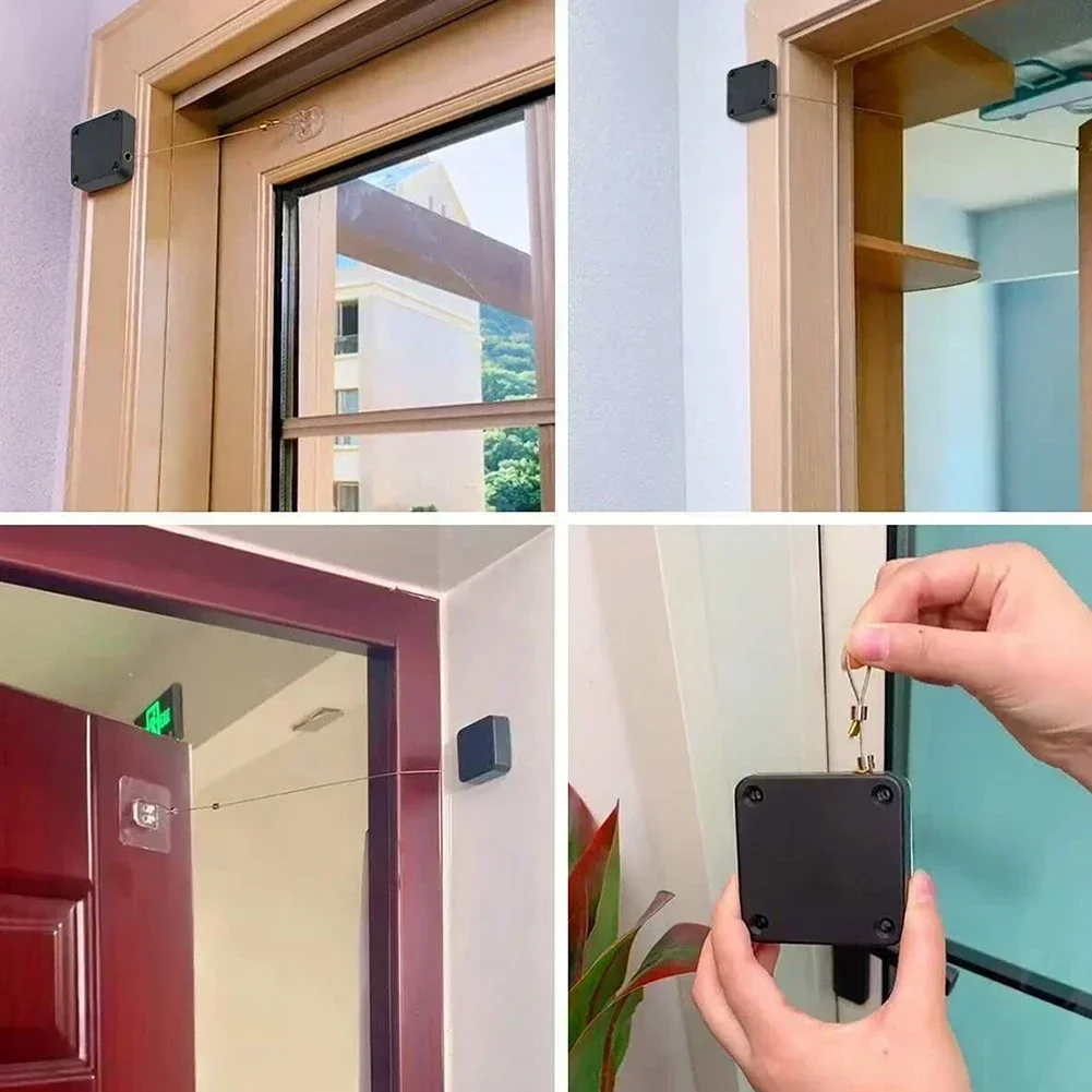 Automatisk dørlukker med sensor, justerbar dørstopper, automatisk lukning af dørbeslag, boligforbedring