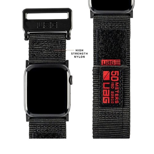 Nylon band voor apple watch band 44 mm 40mm iwatch 42mm 38mm iwatch 5/4/3/2/1 ademende en zweetbestendige armband polsband: Zwart / 38mm