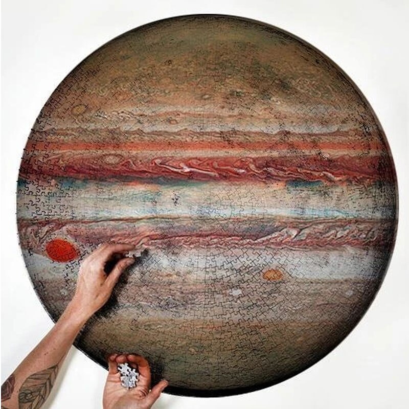 Earth Jigsaw Puzzle Round for Adult Teenager 1000 Pieces Practice Patience Concentration Pressure Relief Toy