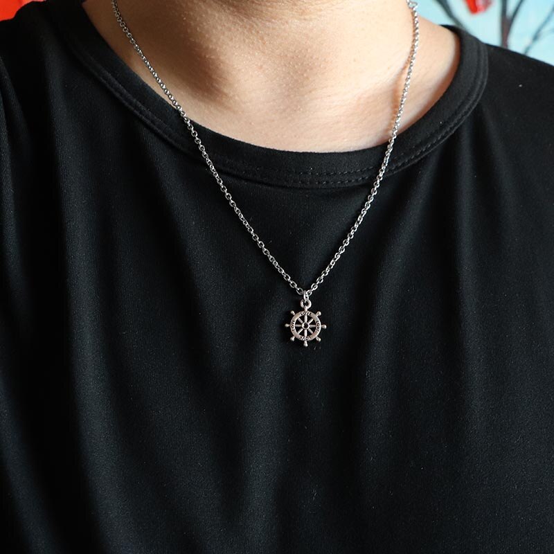 Girocollo del bambino delle donne dei monili della collana del pendente chiave dell'ancora dell'albero di lusso della catena dell'acciaio inossidabile di stile popolare per il partito dell'amica femminile: BY Rudder1