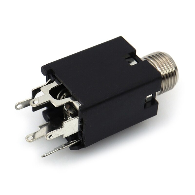 Stereo Socket Panel Mount Jacks Plug Stereo 5 Pin 6.35MM for Mic 5-pin In-line Vertical Microphone Accessories