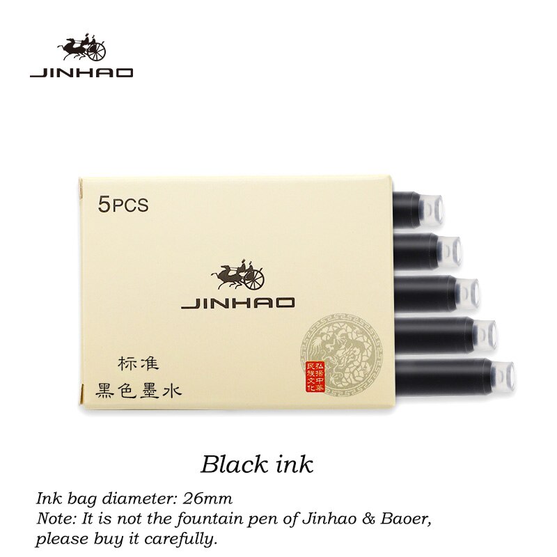 Jinhao 911 Financial Tip 0.38mm Extremely Fine Fountain Pen Stainless Steel Classic Body School Office Writing Stationery: Black ink
