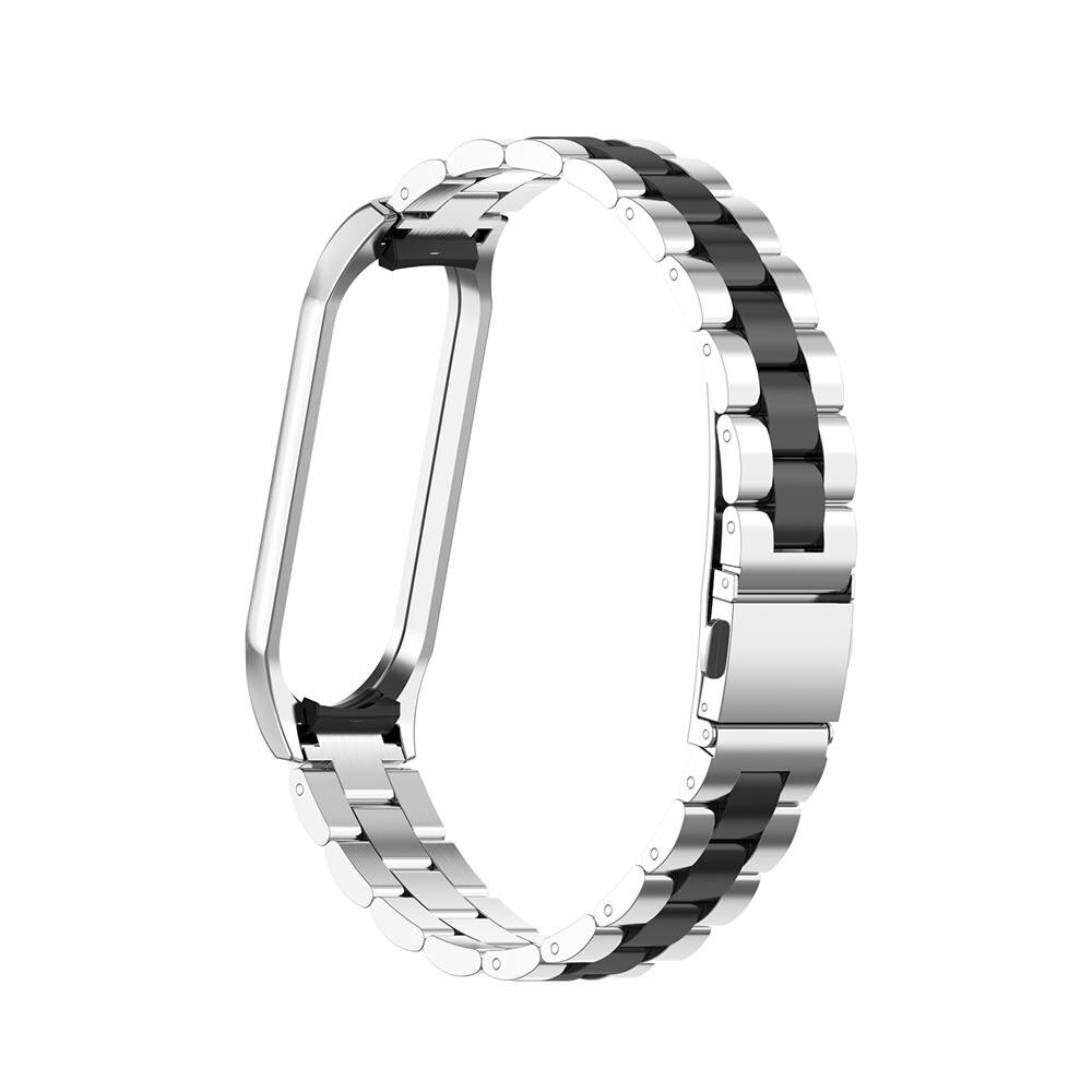 Mi band 4 para Xiaomi mi Band 4 correa de reloj de acero inoxidable para Xiaomi mi Band 3 pulsera inteligente Accessoriess + caja de Metal: Middle Black / Miband 3