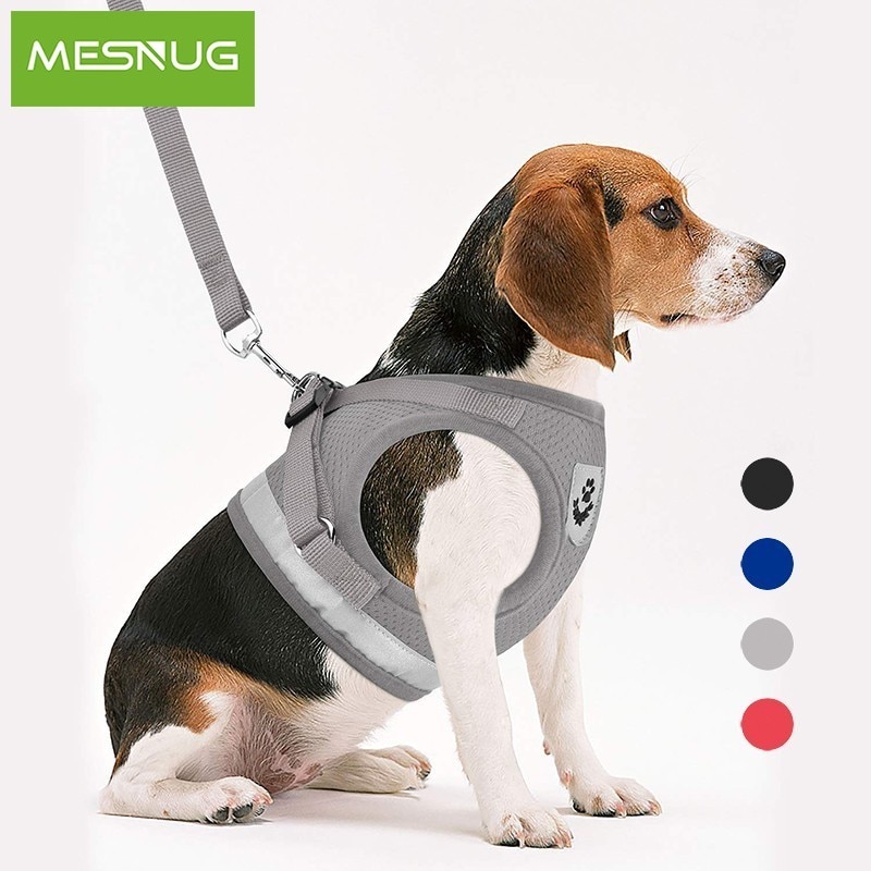 MESNUG Reflecterende Kleine Hond Harnas Chihuahua Vest Verstelbare Escape-proof Pet Puppy Harness Leash Set Kat 4 Kleuren