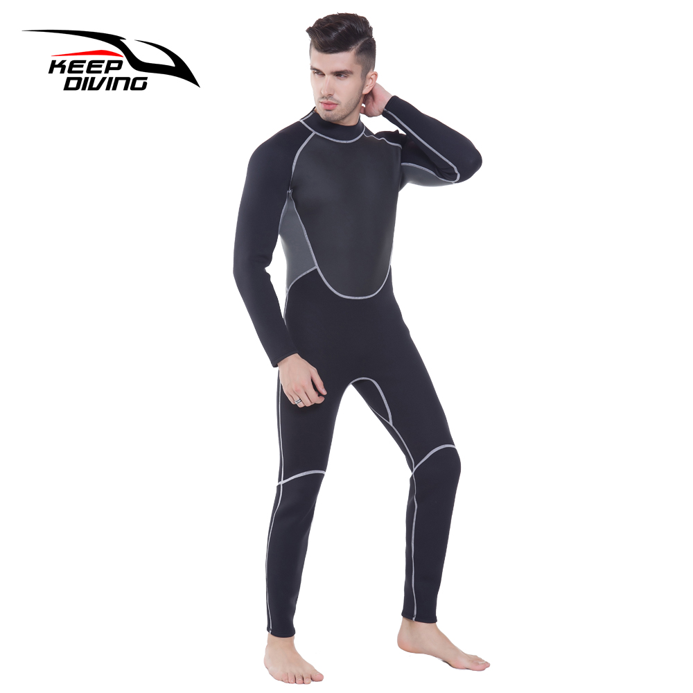 Echt 3 MM Neopreen Wetsuit Een Stuk en Close Body Duikpak voor Mannen Scuba Dive Surfen Snorkelen Onderwatervissers plus Size