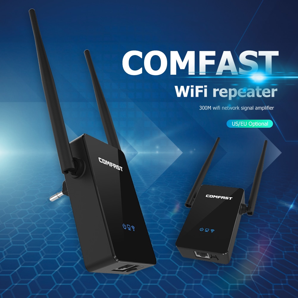 Comfast WR302S 300M 2.4Ghz Wifi Repeater 5dBi Antenne Draadloze Signaal Versterker Netwerk Extender Us/Eu Plug Wifi repeater