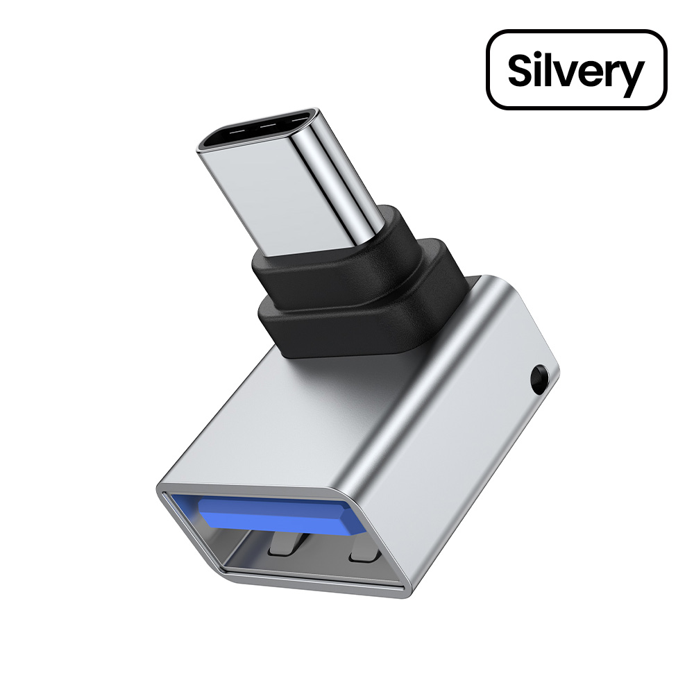 USB C Adapter 90° Elbow Type C to USB 3.0 Adapter Fast Charging USB Female To Type C Male Converter For Macbook Mobile Phone: WHITE