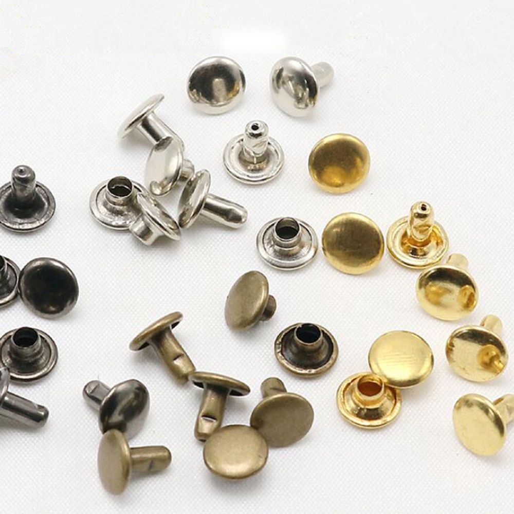 100sets/lot Garment Rivets Double-Sided Round Double Cap Rivet Stud Spikes for Clothing Shoes Belt Bag Punk Leather Craft Sewing
