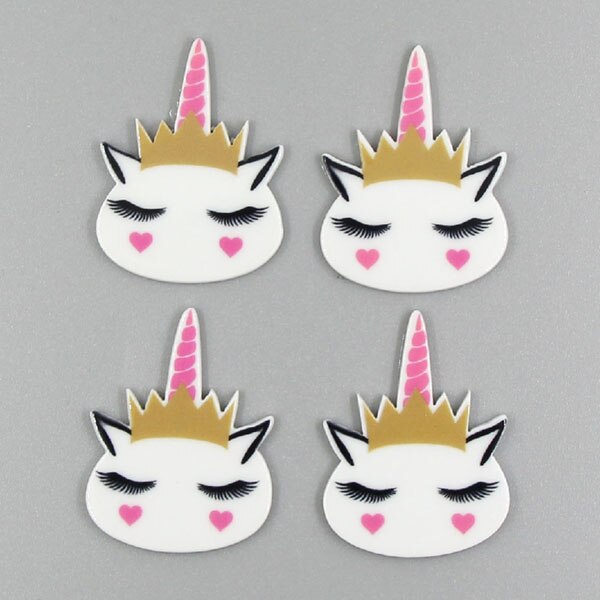 10 st/lot harts hästhuvud cabochons för pilbågar tecknad horned häst harts platt rygg hantverk gör-det-själv-håraccessoarer/kylskåp klistermärke: 3