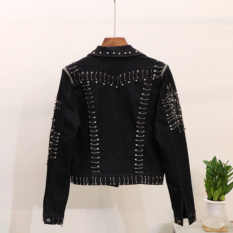 Neploe Autumn Jean Jacket Rivet Pin Short Denim Coats Female Korean Casacos Feminino Jean Jacket Outerwear 37257