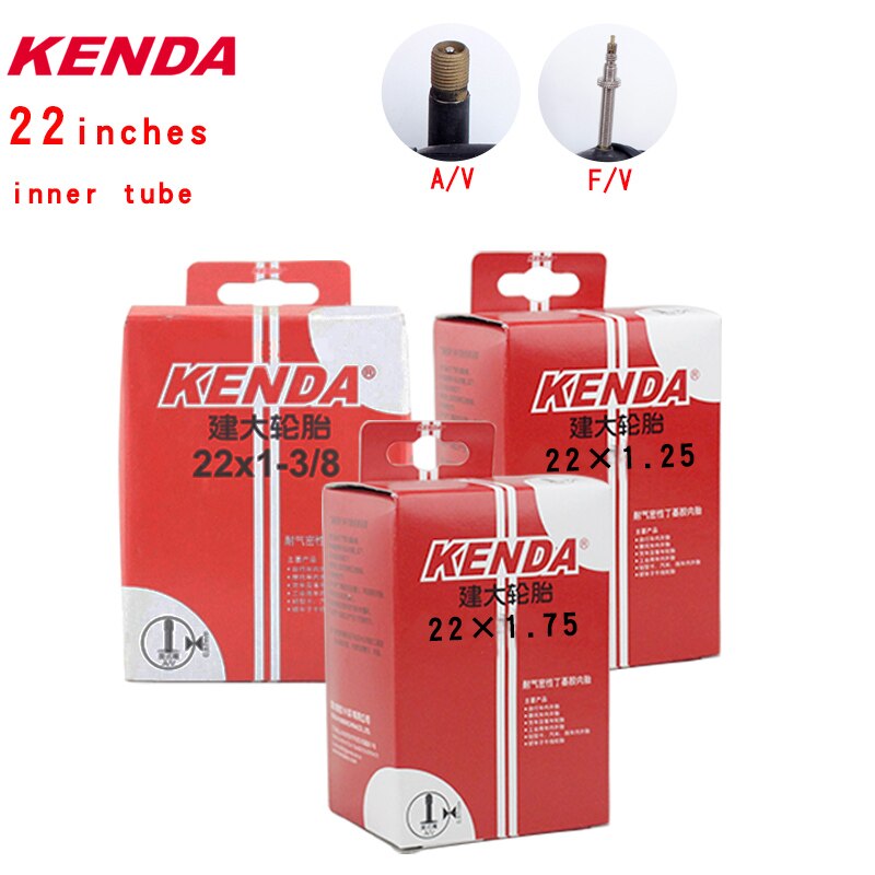 Kenda Fiets Binnenband 22Inch 24*1-3/8 1.25 1.5 1.75 1.9 2.125 S/v F/V Fietsen Mountainbike Tube Banden