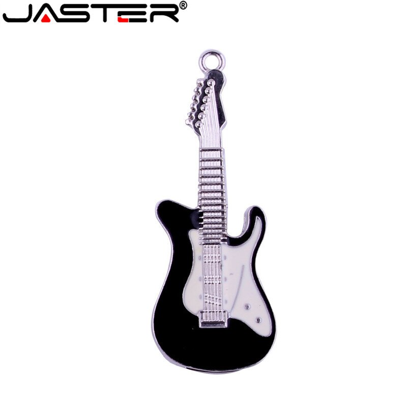 JASTER metal cristal 4GB 8GB 16GB 32GB guitarra eléctrica modelo U disco USB 2,0 Flash LLavero de tarjeta de memoria