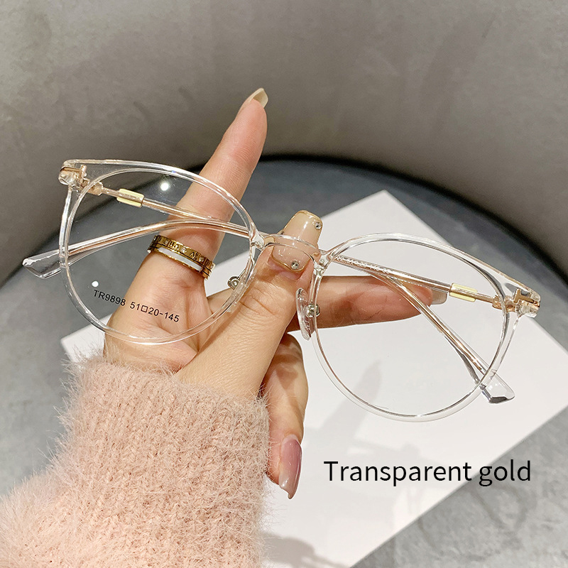 MOMOJA Men's Retro Round Glasses Frame Ultra-Light TR90 Alloy Optical Prescription Women's Eyeglasses Frames TR9898: black