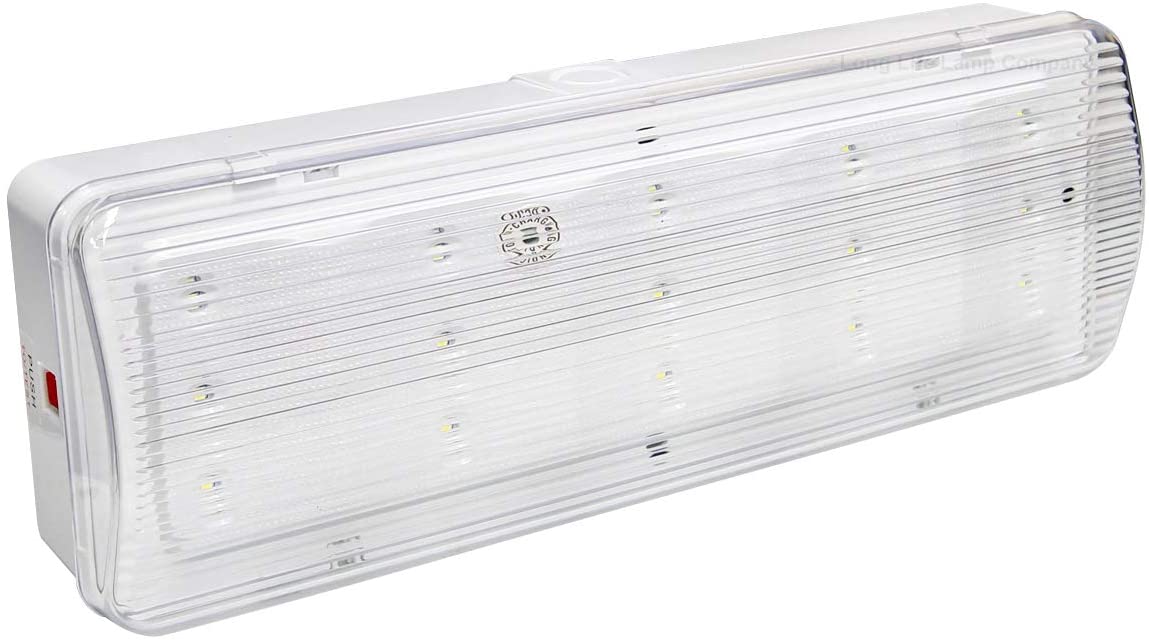 Emergency Fire Exit LED Bulkhead Light with Green Man Sleeve Celling or Wall Mount Maintained or Non Maintained 3 Hours Back Up