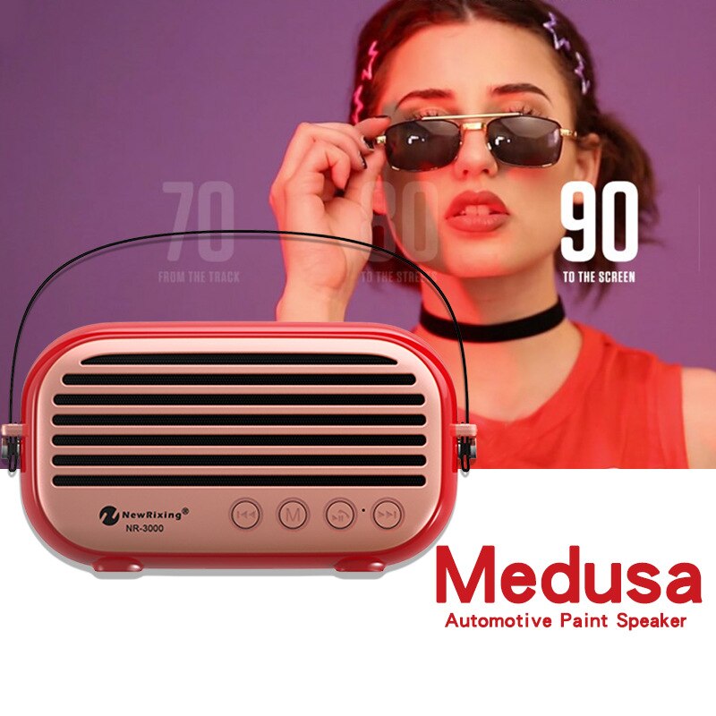 Altavoz Bluetooth impermeable al aire libre Sonido HD Estéreo Portátil soporte TF USB AUV Radio FM con micrófono manos libres para interior y exterior