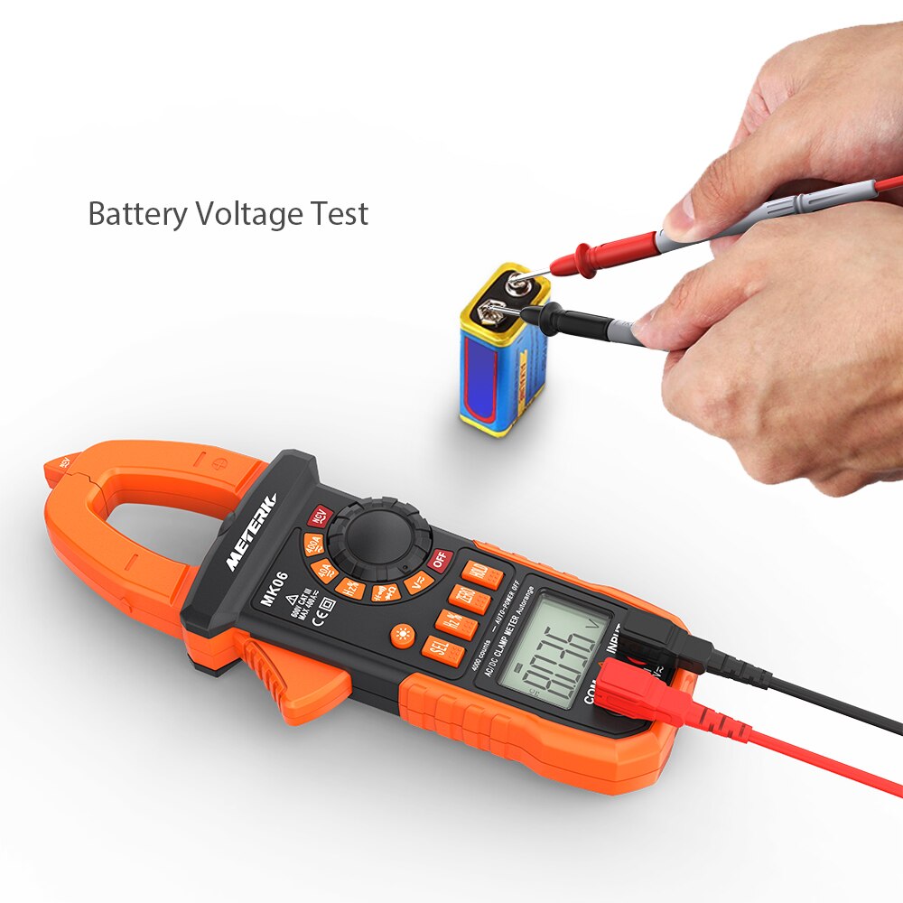 Meterk 4000 Counts Digital Clamp Meter AC/DC Voltage Current Portable Handheld LCD Diaplay Auto-ranging Clamp Multimeter Tester
