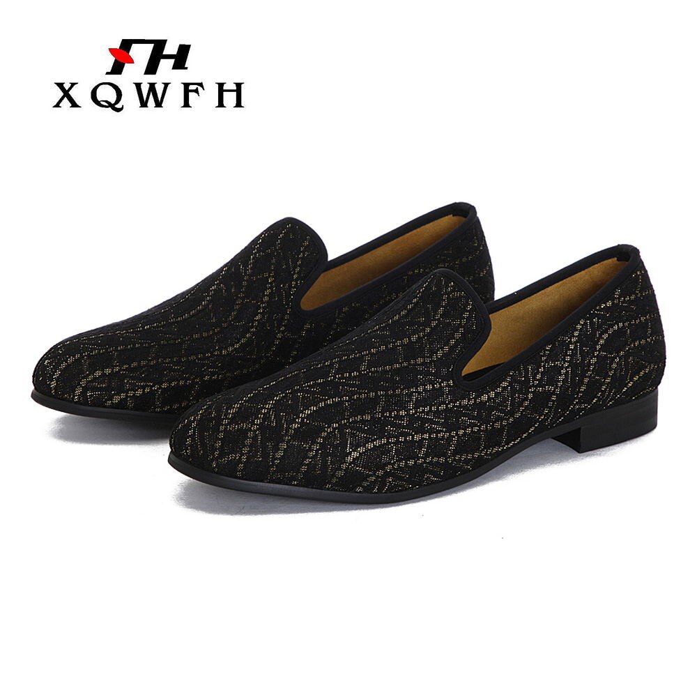 XQWFH mannen loafers multicolor patroon collocatie casual schoenen low-key banket en bruiloft schoenen